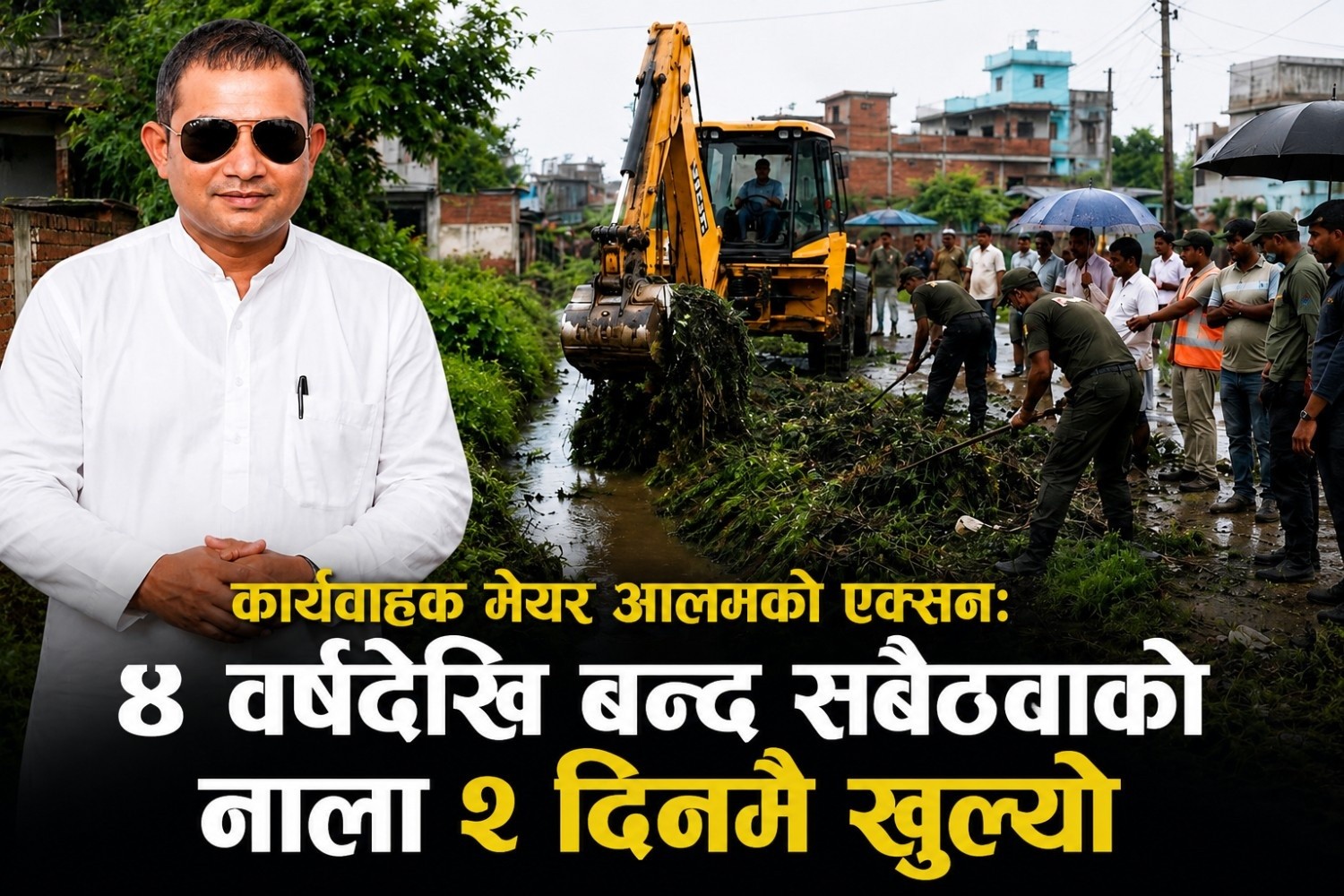 कार्यवाहक मेयर आलमको एक्सन: ४ वर्षदेखि बन्द सबैठवाको नाला २ दिनमै खुल्यो