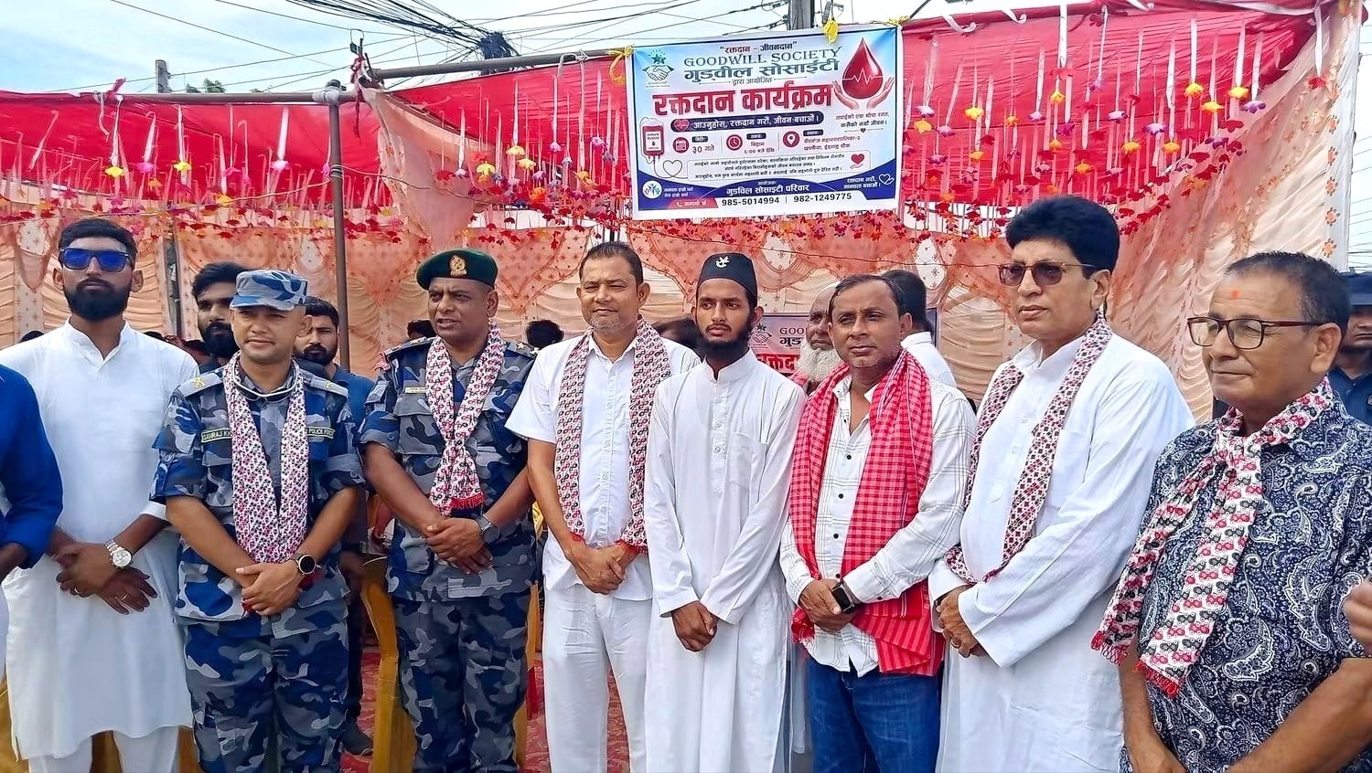 वीरगञ्जमा गुडविल सोसाइटीको बृहत् रक्तदान, सयौँले गरे रक्तदान