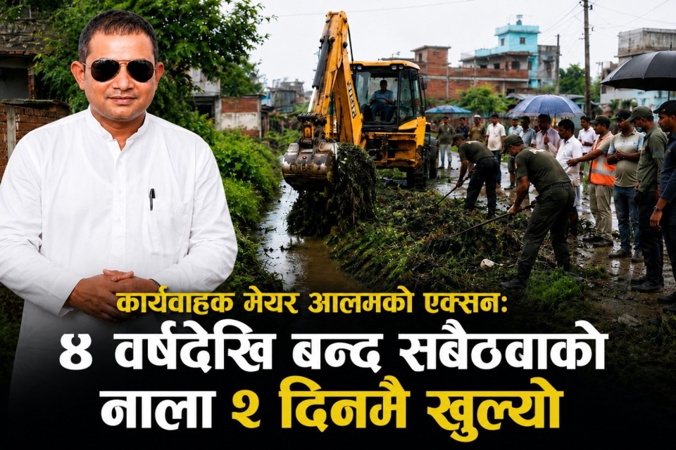 कार्यवाहक मेयर आलमको एक्सन: ४ वर्षदेखि बन्द सबैठवाको नाला २ दिनमै खुल्यो