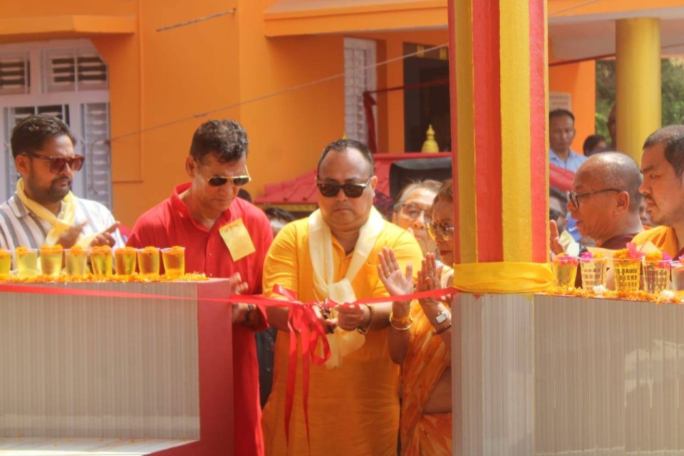 वीरगञ्जको भिषवा डाँडामा पहिलोपटक मणि खोर्लो स्थापना, नगर प्रमुख सिंहद्वारा अनावरण