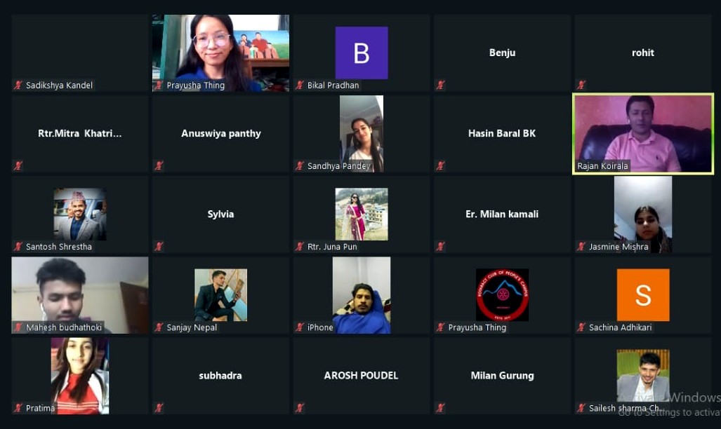 रोट्रयाक्ट क्लब अफ पिपुल्स क्याम्पसको आयोजनामा युथ टक अनलाईन सेमिनार सम्पन्न