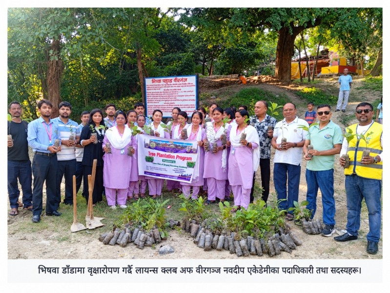 हरियाली र प्रकृति संरक्षणको सन्देशसहित भिष्वा डाँडामा लायन्स क्लबको वृक्षारोपण
