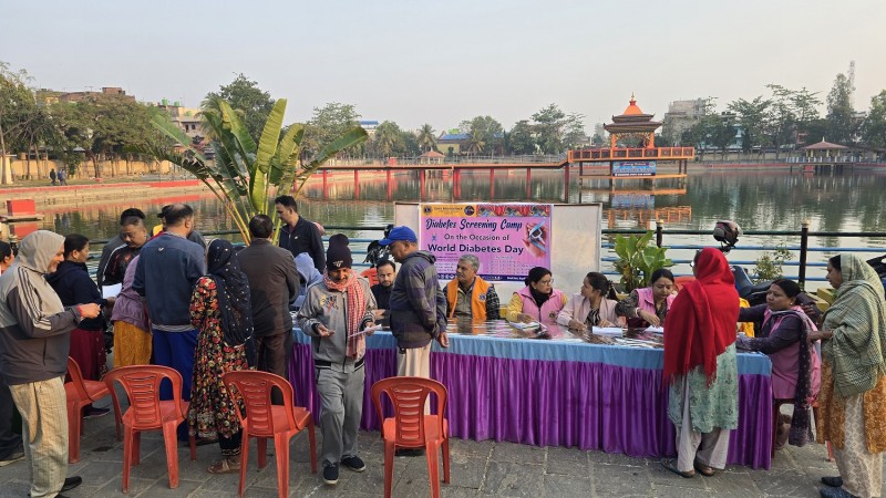 विश्व मधुमेह दिवसको अवसरमा लायन्स क्लबद्वारा निःशुल्क मधुमेह परीक्षण शिविर सञ्चालन