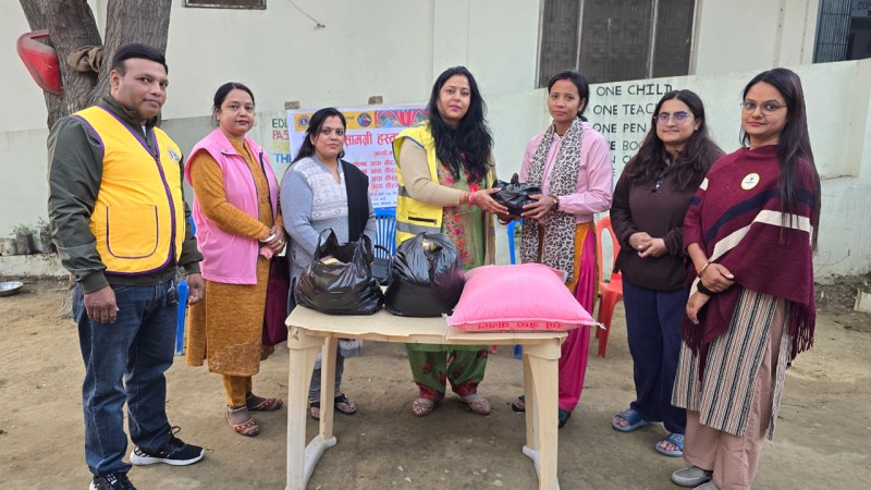 लायन्स क्लबद्वारा आवर संसार बाल गृहलाई खाद्यान्न सामग्री सहयोग