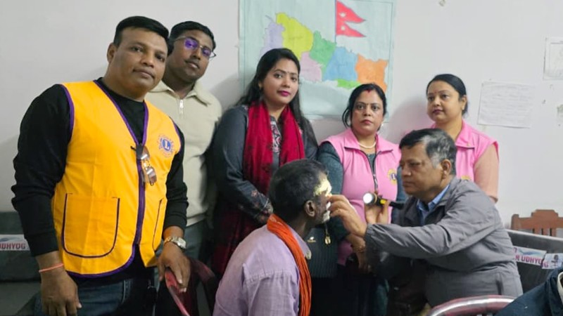 लायन्स क्लबद्वारा बिन्दवासिनीमा निःशुल्क आँखा एवं दन्त शिविरको आयोजना