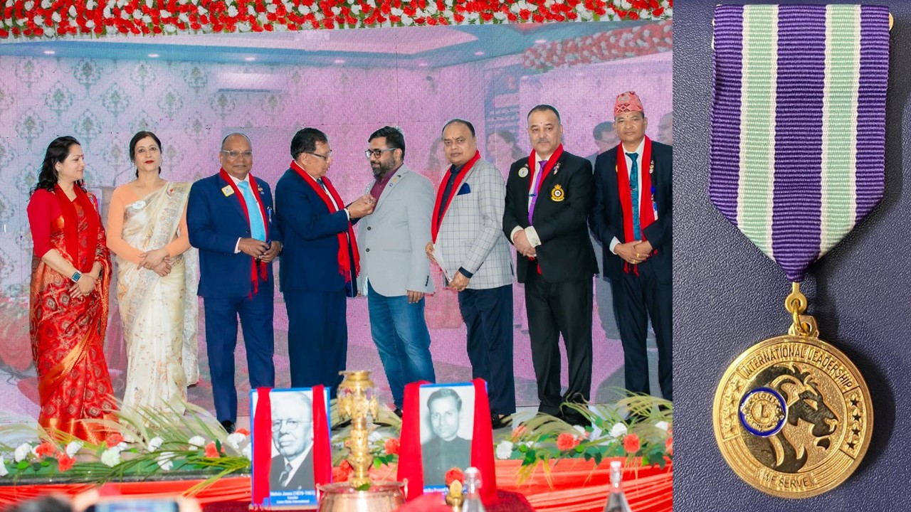 लायन्स इन्टरनेशनल लिडरसिप एवार्डबाट लायन प्रकाश बाहेती सम्मानित
